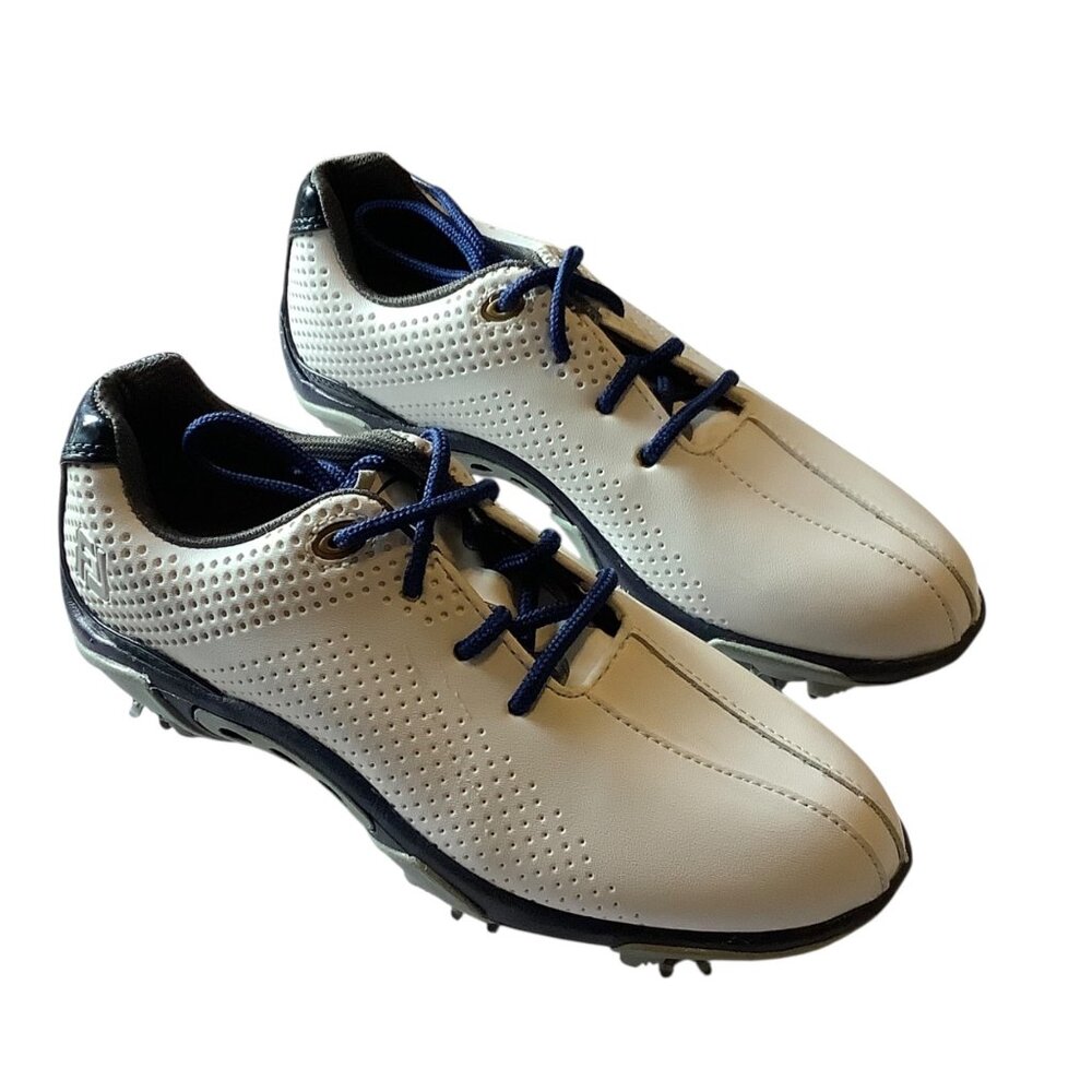 FootJoy Junior Golf Cleats Youth Shoes Size 3M White Leather Blend 45023‎ FJ